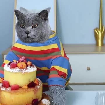 Share Fruit Cake🍰✨, Get More Smiles🤗 | Don’t Waste Food #funnycat #catmemes #trending