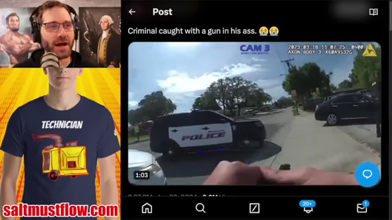 Cop Pulls Gun Out of Suspect's Butt During Arrest