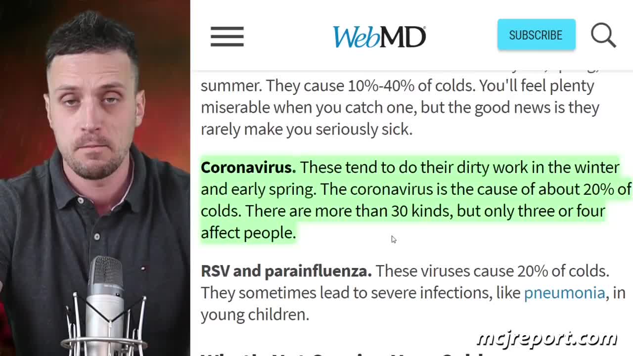 Morgan C Jonas: Study Shows 1 in 5 Colds Caused by a Coronavirus