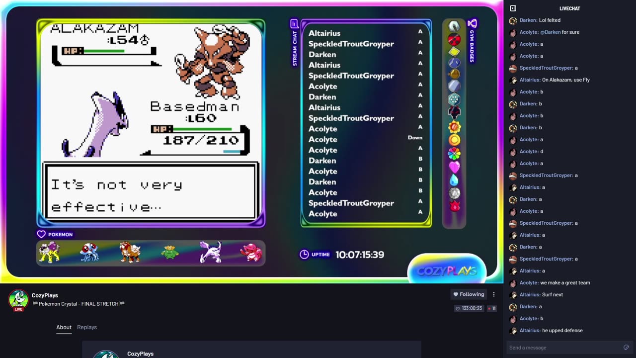 Night Team Beats Blue! - Cozy.tv Plays Pokémon Crystal