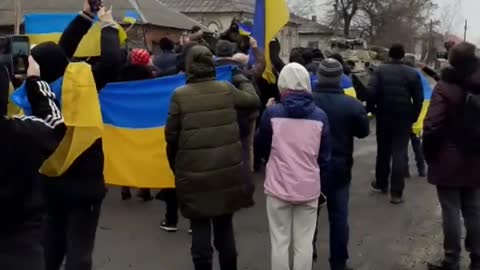 Starobilsk, Luhansk region. Russian tanks entered the city