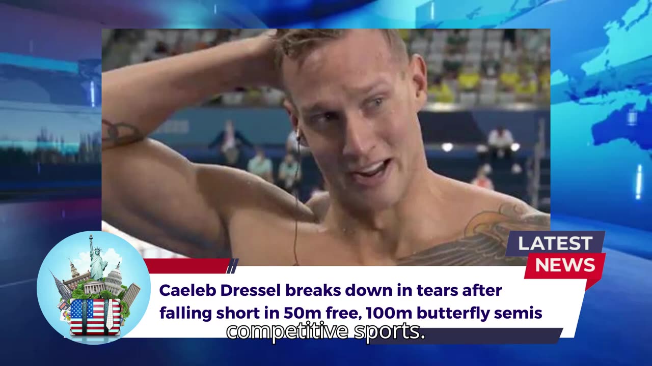 Caeleb Dressel breaks down in tears after falling short in 50m free, 100m butterfly semis