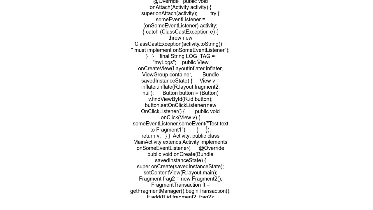 Passing Data Between Fragments to Activity