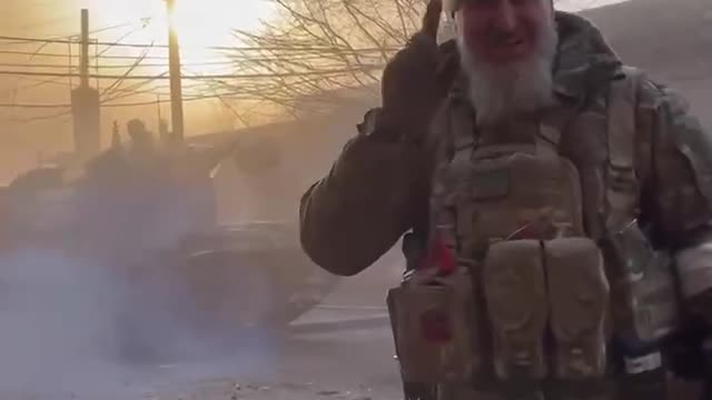 WAR IN UKRAINE - Russian tanks clearing the area in Mariupol.