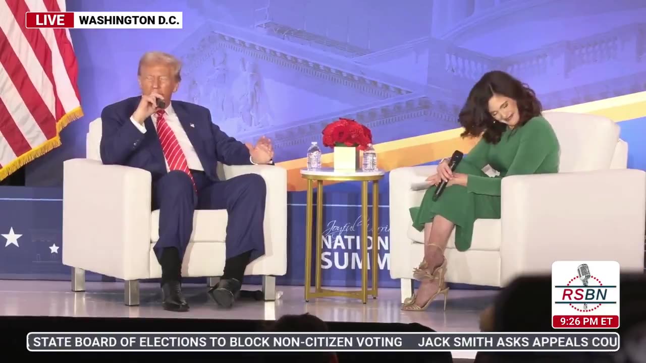 Trump jokes about TDS on stage