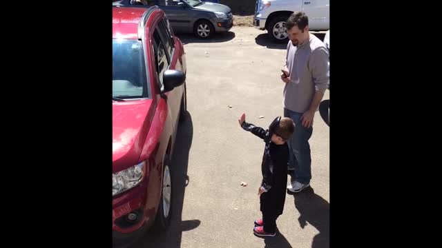 Darth vader uses the force to start a car