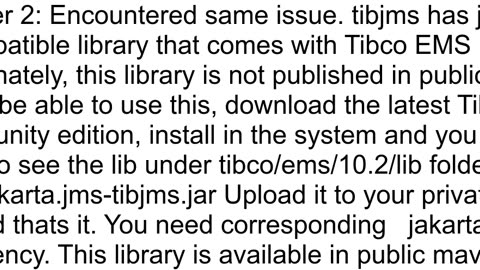 TibcojmsConnectionFactory configuration issues