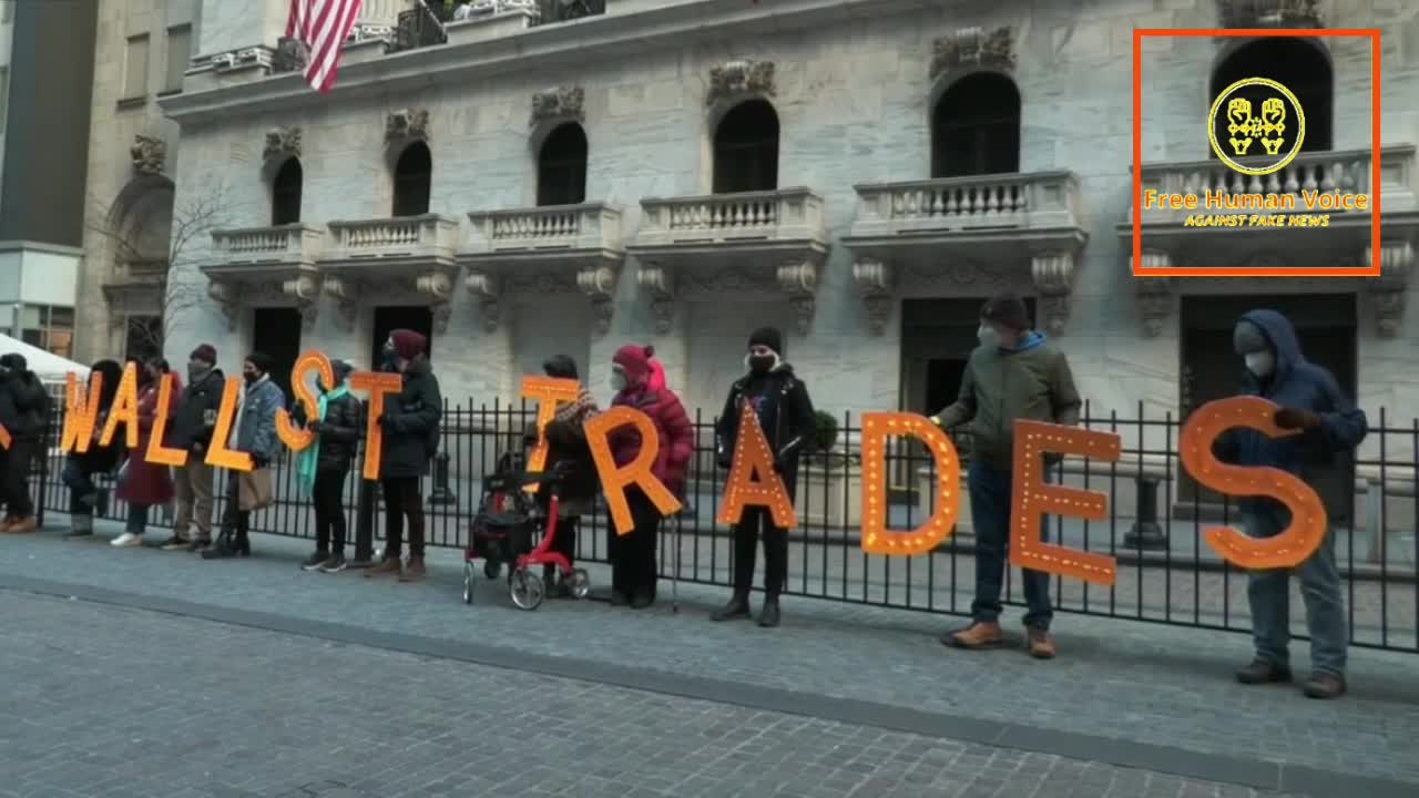 Demonstration outside NYSE as Robinhood app restricts trading