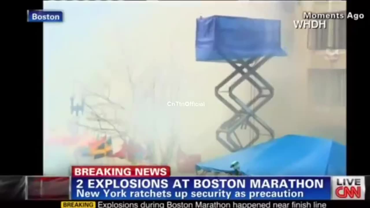 BOSTON MARATHON BOMB ATTACK MOMENT OF EXPLOSION