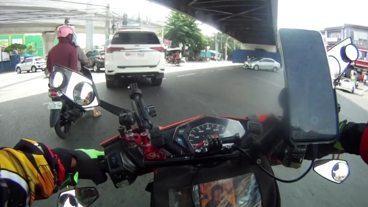 Riding a motorcycle in Malolos Bulacan, Philippines