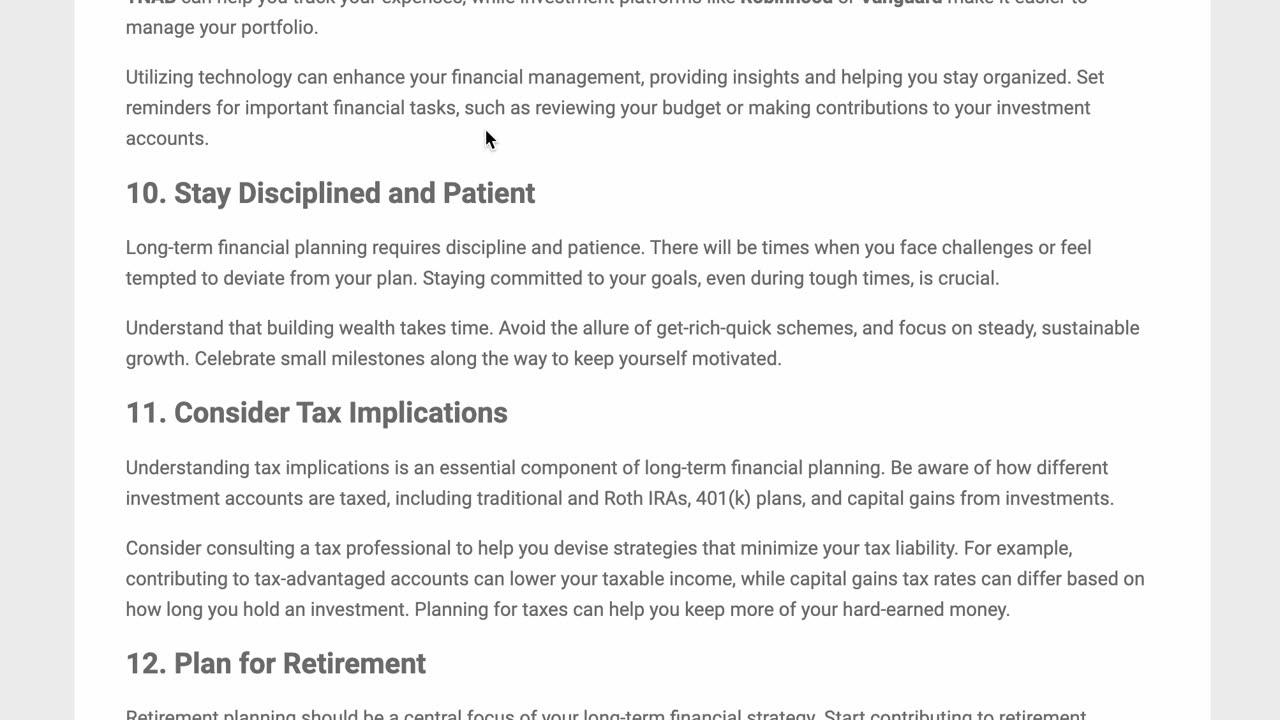 Effective Strategies for Long-Term Financial Planning (Your Roadmap to Financial Security)
