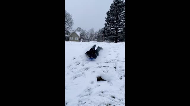 Slow Motion Sledding!