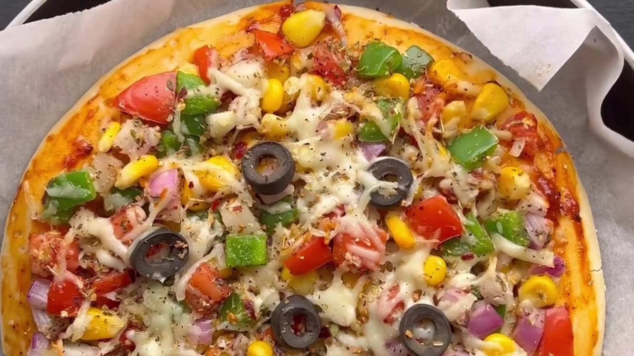 Double cheese veggie loaded pizza recipe