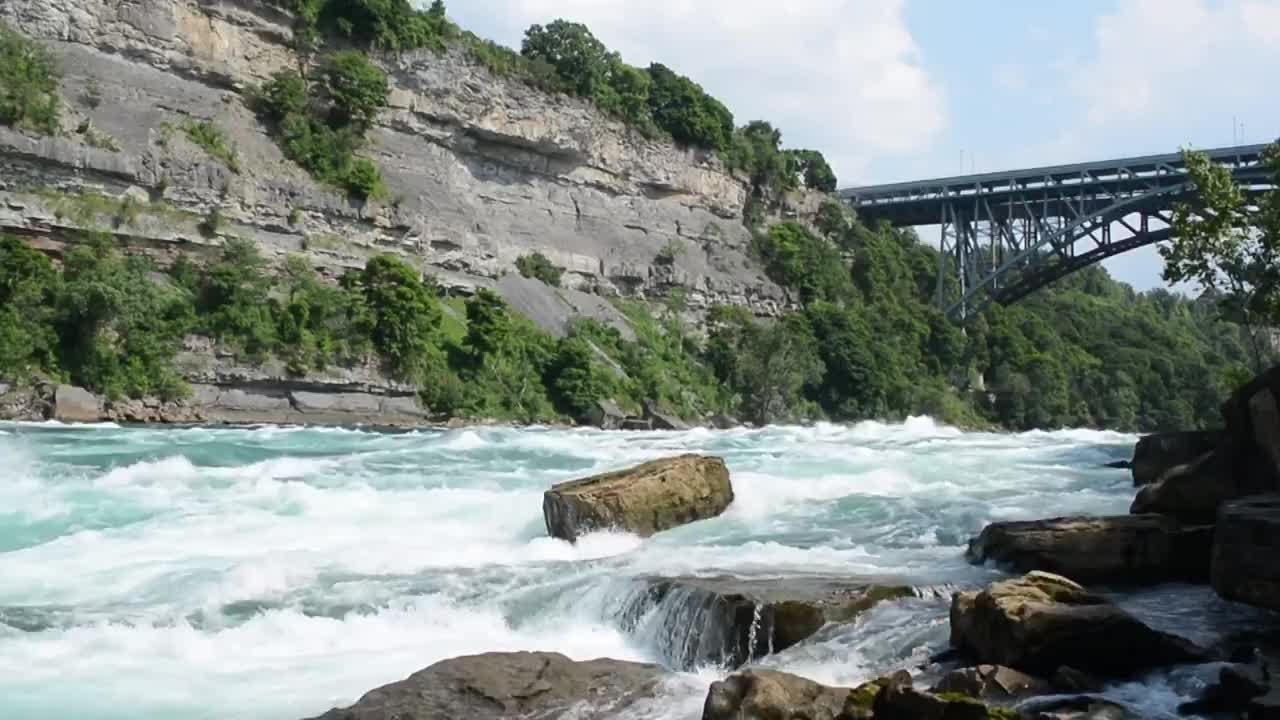 Water flowing sounds under the bridge