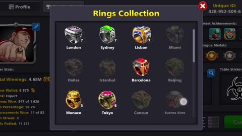 My 8 Ball Pool rings