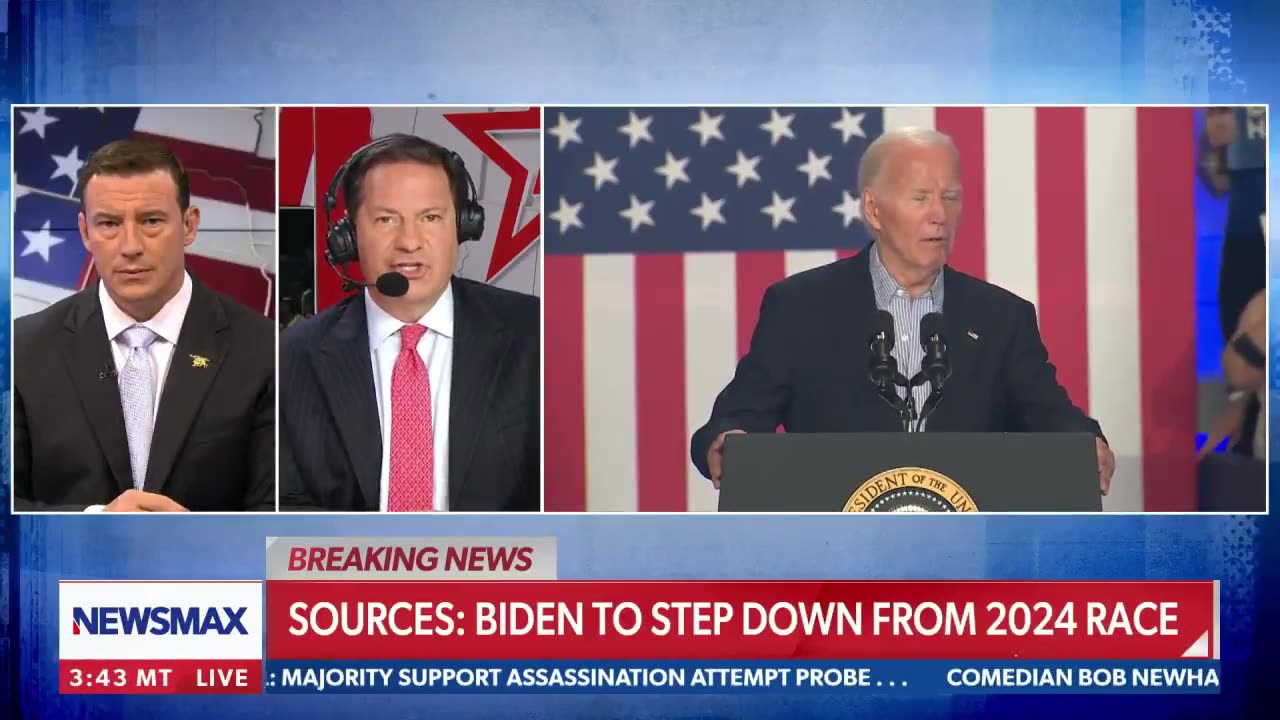 NEWSMAX reports President Biden will withdrawal as the Democratic nominee for President