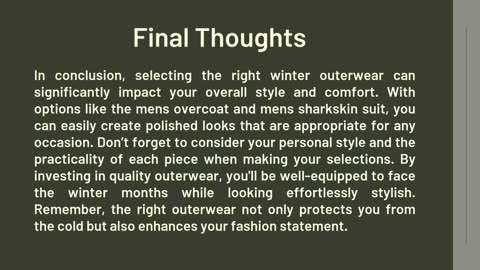 Best Choices for Stylish Outerwear for This Winter Season