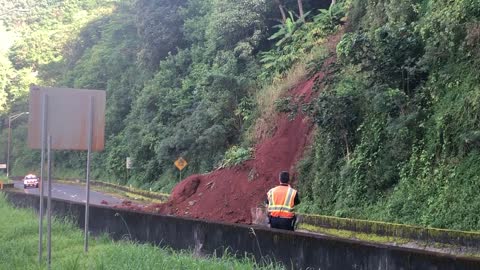 Hawaiian Highway Covered in Landslide