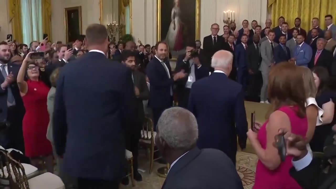 Cognitively Impaired Joe Biden shuffles in for his first public appearance in days