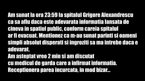 Seful garzii la Gr. Alexandrescu neaga ca spitalul e evacuat si spune ca e plin de copii internati !