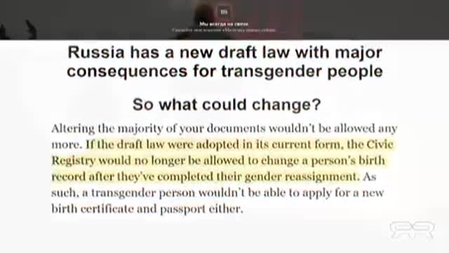 Russia is developing society the right way but the globalist is destroying the family values