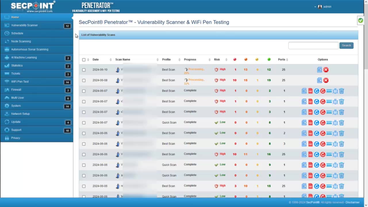 SecPoint Penetrator Vulnerability Scanner V60 Edit Scheduled Scan