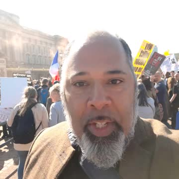 London Freedom Rally - marching past Buckingham Palace