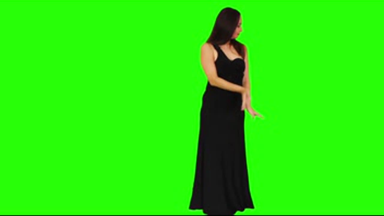 Beautiful girl dancing on green screen. Free stock footage