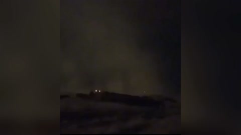 Ukraine war scenes. Footage from war at night.