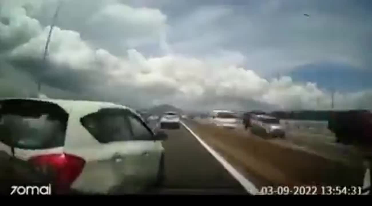 Accident on the highway in Malaysia