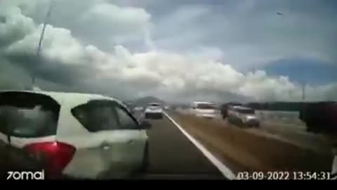 Accident on the highway in Malaysia