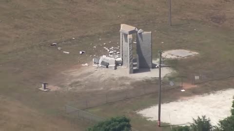 Satanic Georgia Guidestones Explosion Aerial Footage Of The Damage