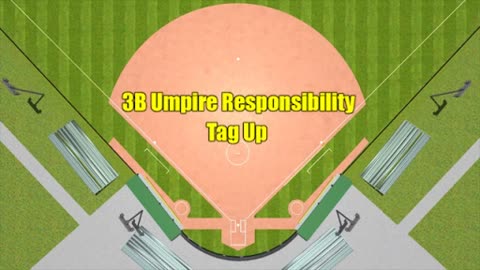 3 Umpires - Runner On 1B & 3B - Flyball To Outfield