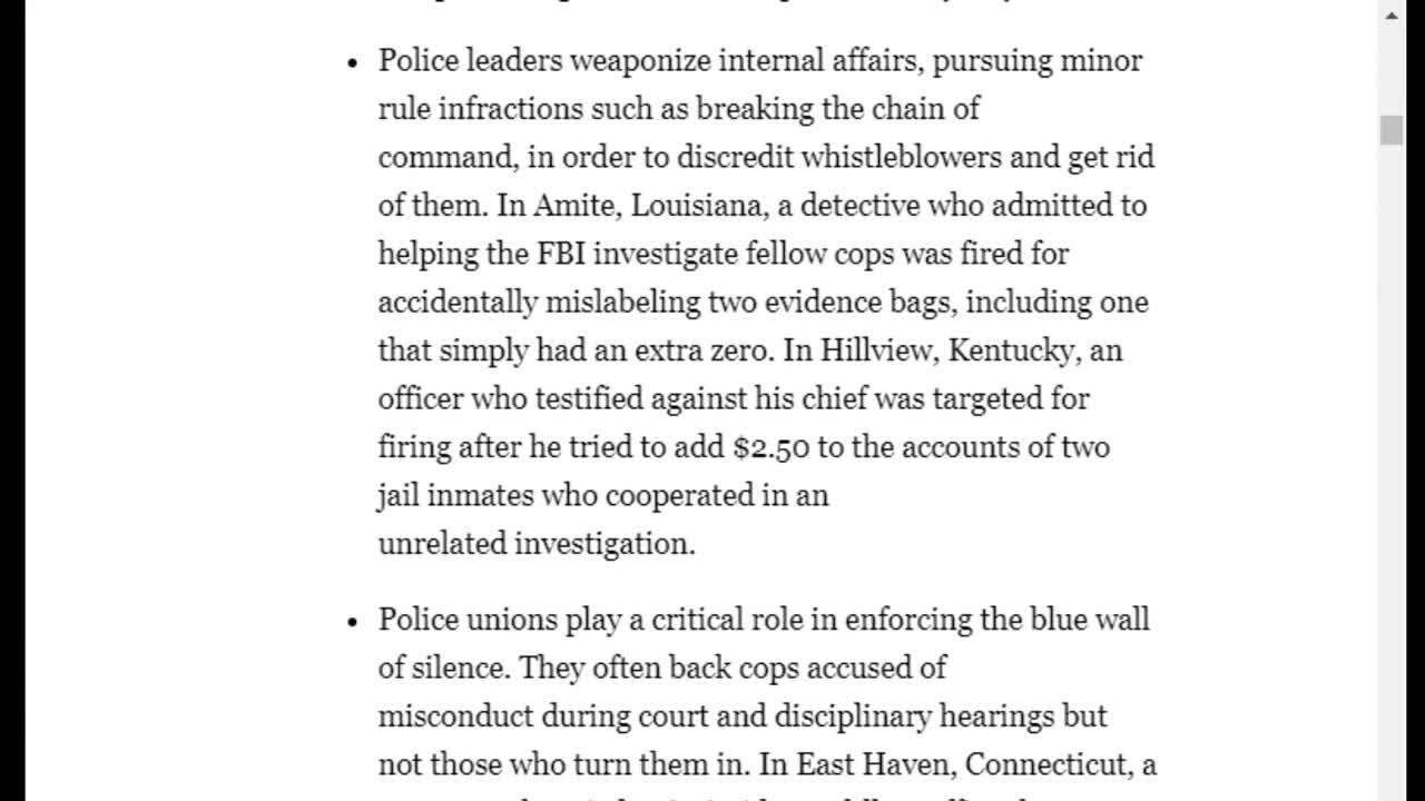 Conflicts of Interest #186: You Cannot Break the 'Blue Wall of Silence'
