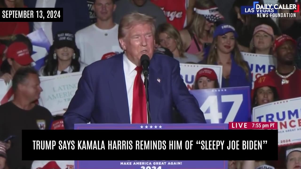 Trump Says Kamala Harris Reminds Him of “Sleepy Joe Biden”