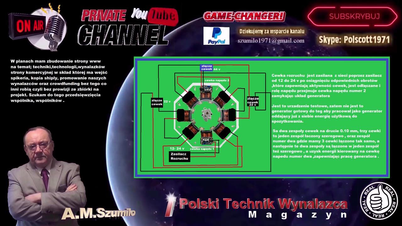 Zero Force Dynamo Diagram Scheme Coil Connect / 12v / 24 v
