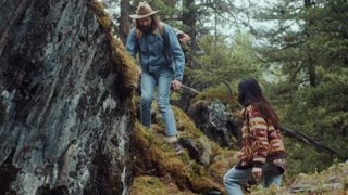 Couple Doing Hiking Together