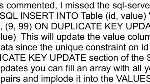 Is it possible to update rows from a keyvalue pair