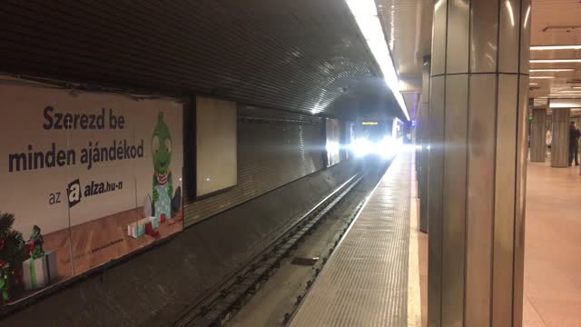 Metro train at the station