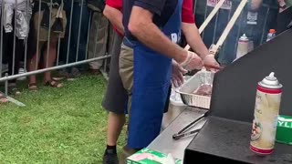 Joe Biden Grilling Steaks