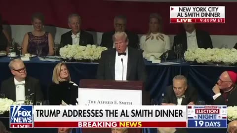 Trump addresses the Al Smith Dinner