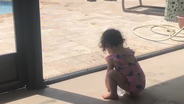 Playing alone in the shade