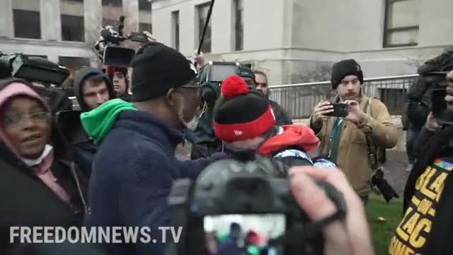 BLM Activists being arrested outside the Kenosha courthouse