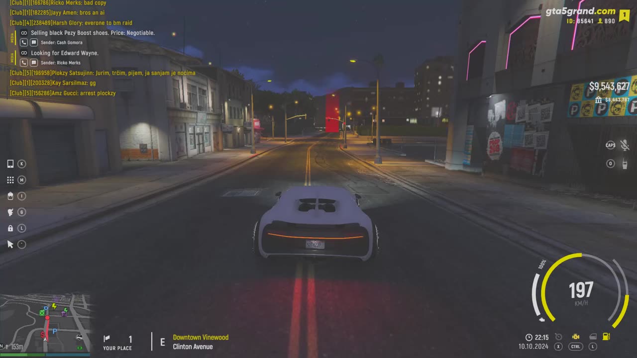 GTA V - Grand RP EN1 - Bugatti Chiron - Corrida de Rua de 10-10-2024 - 22:15 - Sargento Rodrigues