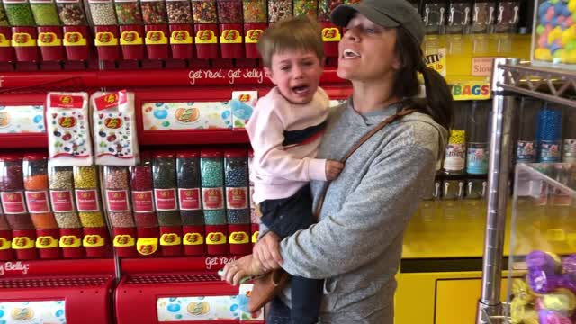 Kid terrified of creepy Easter bunny mascot