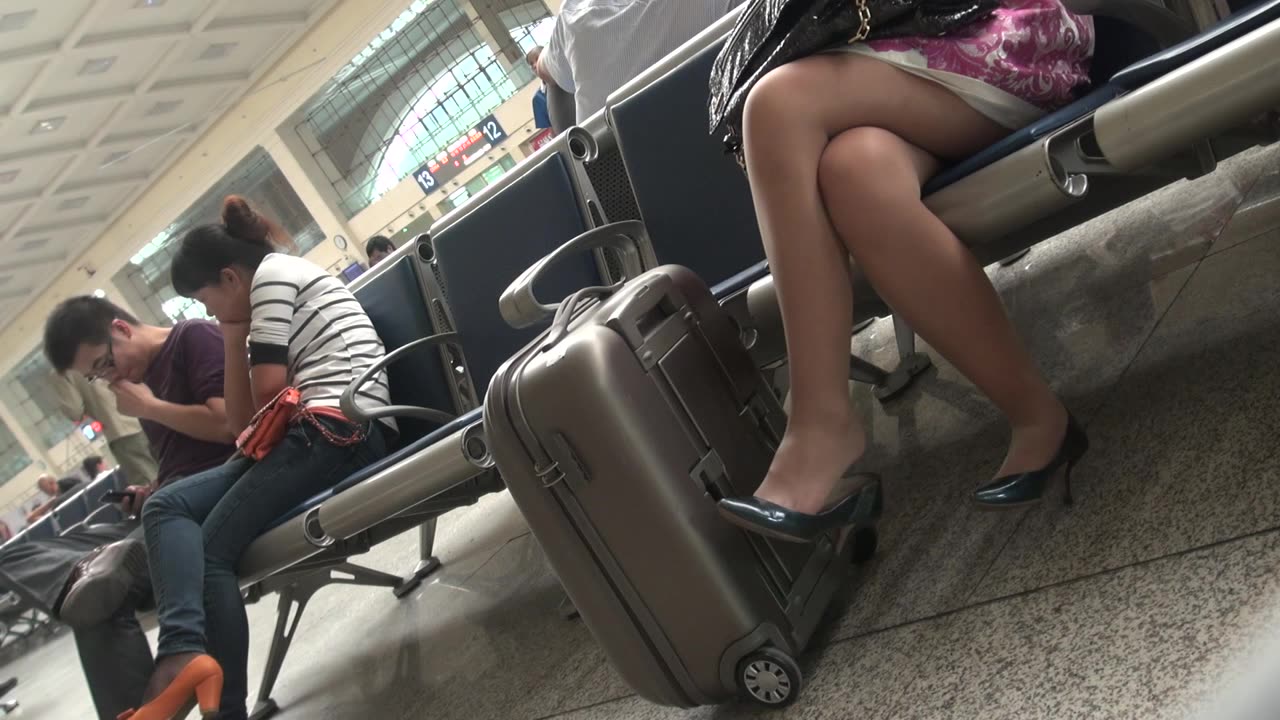 Chinese lady at the Departure area...