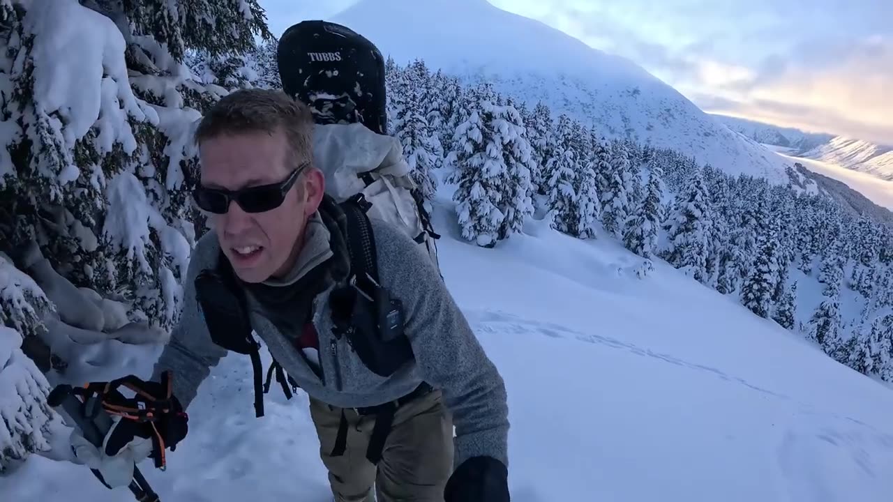 Camping Under the Snow in Survival Shelter