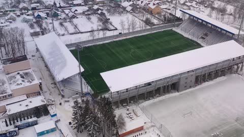 Beautiful cold stadium