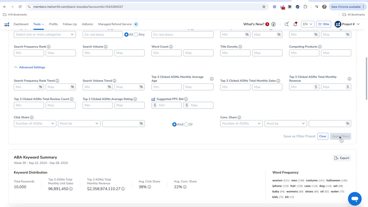 How To Search And Filter Amazon Brand Analytics Keywords | Black Box Pro Training