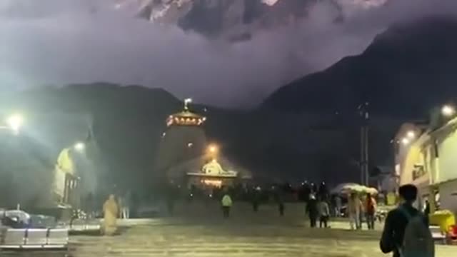 Early morning view of Kedarnath temple India estimated to be built